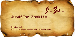 Juhász Zsaklin névjegykártya