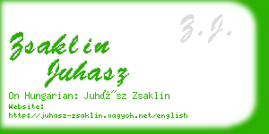 zsaklin juhasz business card